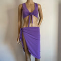 FALDA y PETO anudables morado