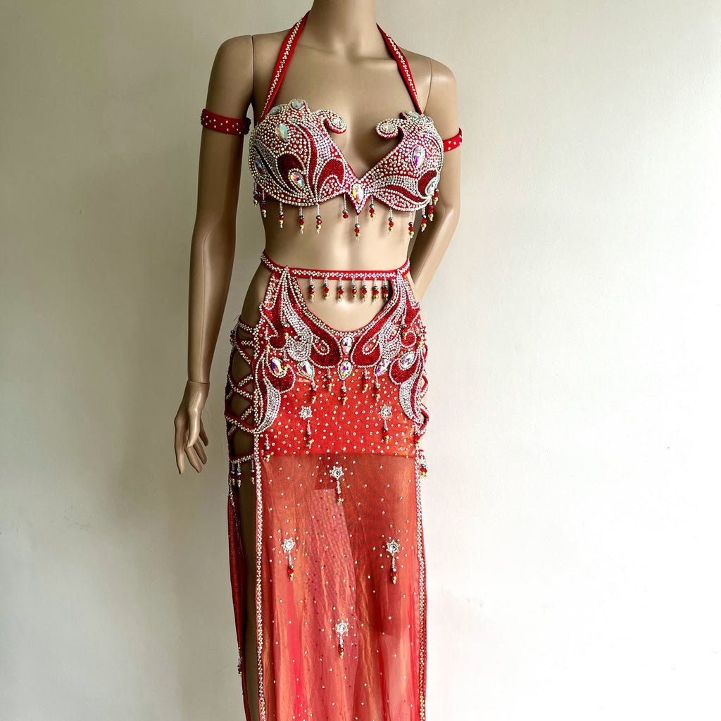 TRAJE 608 rojo anaranjado