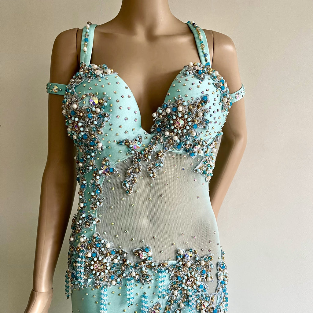 VESTIDO 612 verde agua