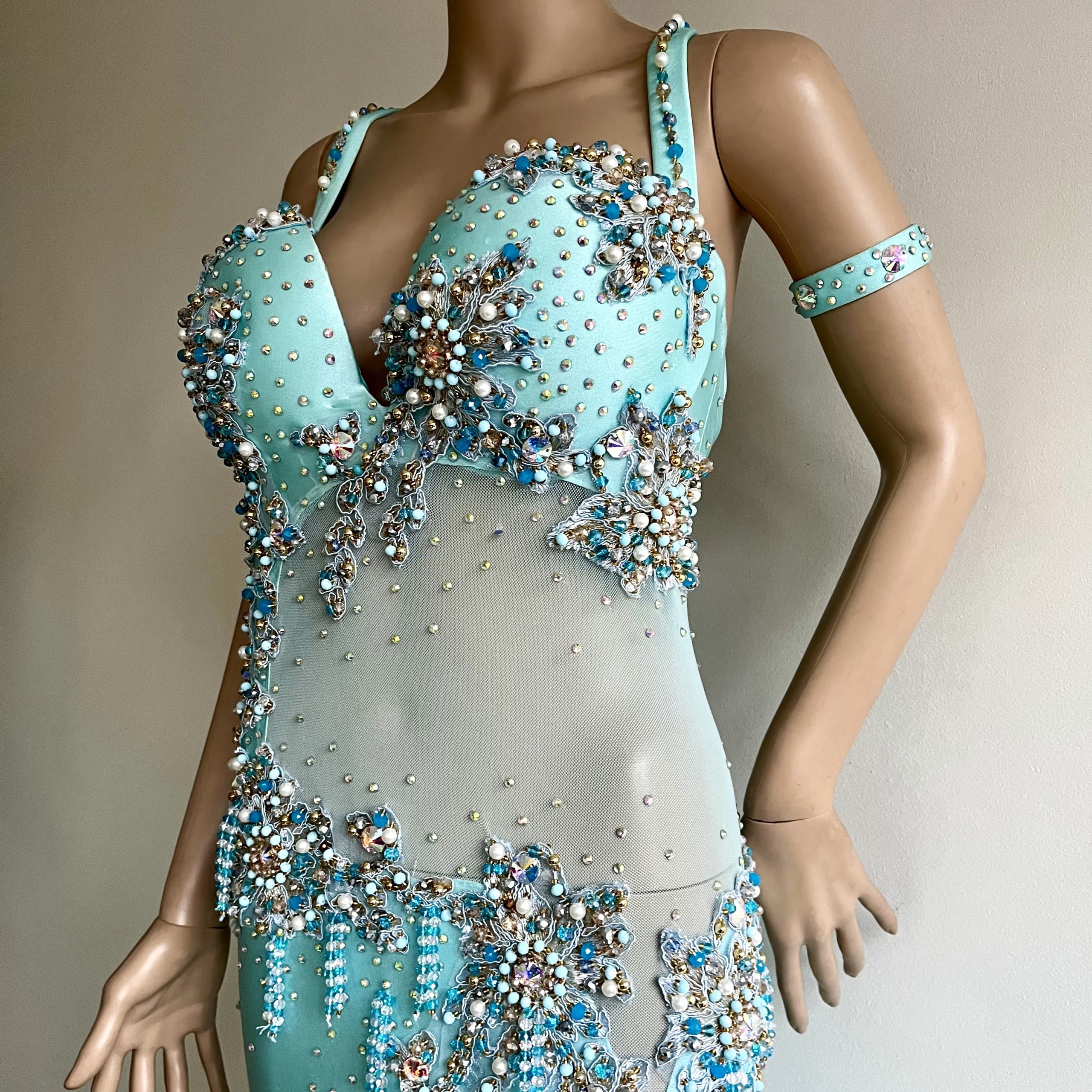 VESTIDO 612 verde agua