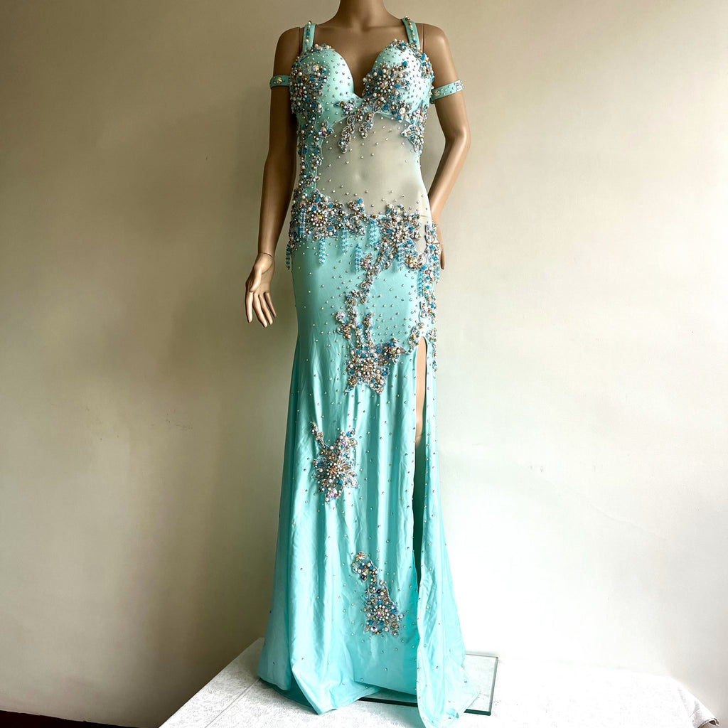 VESTIDO 612 verde agua