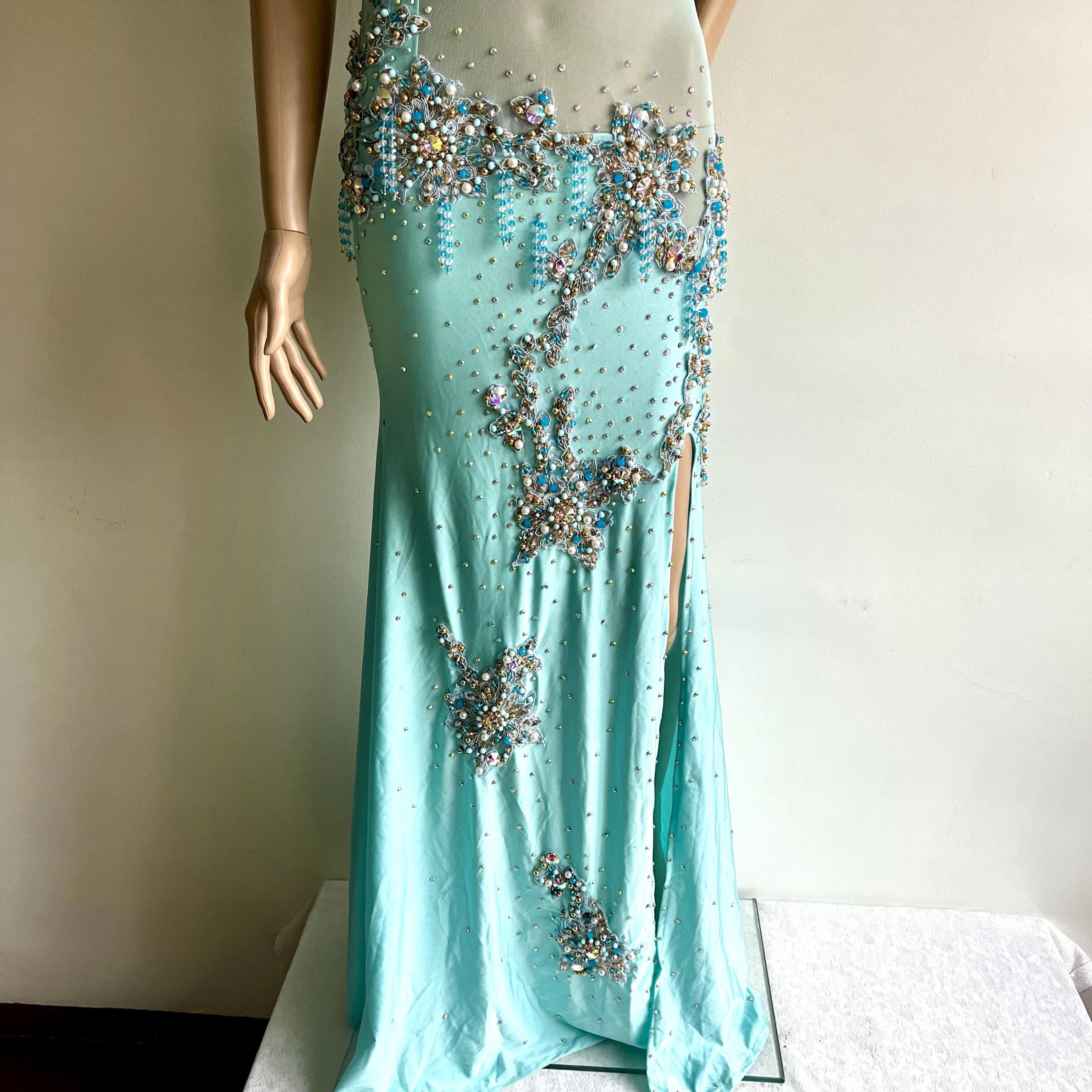VESTIDO 612 verde agua