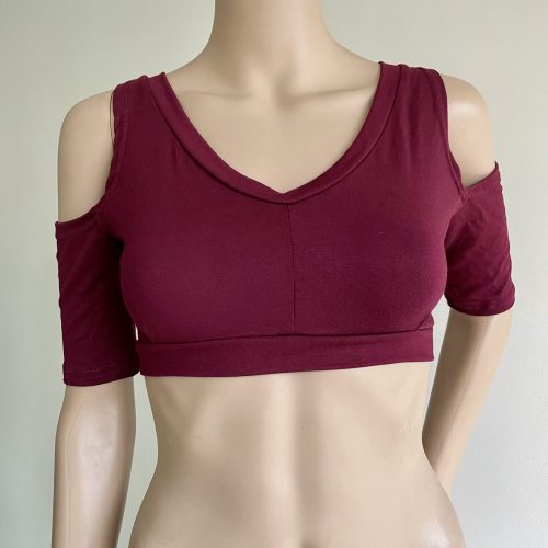 CHOLI de manga corta burdeos
