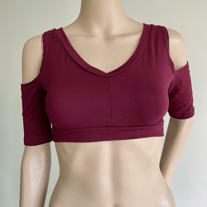 CHOLI de manga corta burdeos